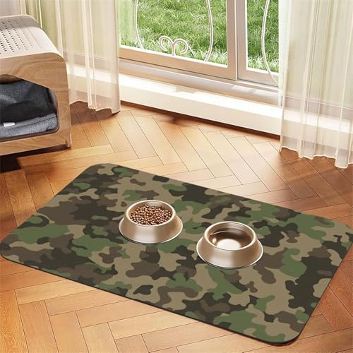Futtermatte für Hunde und Katzen, saugfähig, rutschfest, aus PU-Leder, mit Gummiunterseite, Grün Futtermatte für Hunde und Katzen, saugfähig, rutschfest, aus PU-Leder, mit Gummiunterseite, Grün von GaxfjRu