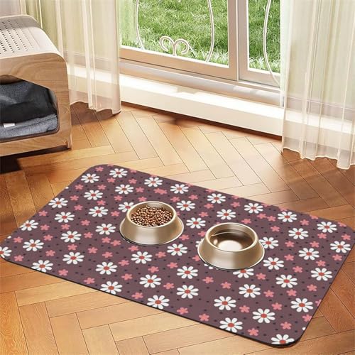 Futtermatte für Hunde und Katzen, saugfähig, rutschfest, aus PU-Leder, mit Gummiunterseite, Weiß Futtermatte für Hunde und Katzen, saugfähig, rutschfest, aus PU-Leder, mit Gummiunterseite, Weiß von GaxfjRu