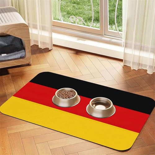 Futtermatte mit Deutschlandflaggen-Druck, saugfähig, rutschfest, PU-Leder, Futtermatte für Hunde und Katzen, Gummiunterseite Futtermatte mit Deutschlandflaggen-Druck, saugfähig, rutschfest, PU-Leder, Futtermatte für Hunde und Katzen, Gummiunterseite von GaxfjRu