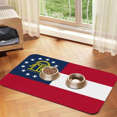 Futtermatte mit Georgia-Flaggen-Druck, saugfähig, rutschfest, PU-Leder, Futtermatte für Hunde und Katzen, Gummiunterseite Futtermatte mit Georgia-Flaggen-Druck, saugfähig, rutschfest, PU-Leder, Futtermatte für Hunde und Katzen, Gummiunterseite von GaxfjRu