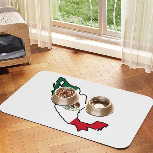 Futtermatte mit Mexiko-Flagge, saugfähig, rutschfest, PU-Leder, Futtermatte für Hunde und Katzen, Gummiunterseite Futtermatte mit Mexiko-Flagge, saugfähig, rutschfest, PU-Leder, Futtermatte für Hunde und Katzen, Gummiunterseite von GaxfjRu