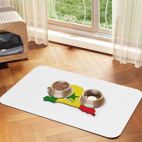 Futtermatte mit Senegal-Flagge, saugfähig, rutschfest, PU-Leder, Futtermatte für Hunde und Katzen, Gummiunterseite Futtermatte mit Senegal-Flagge, saugfähig, rutschfest, PU-Leder, Futtermatte für Hunde und Katzen, Gummiunterseite von GaxfjRu