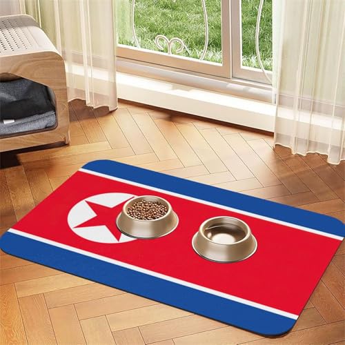 Futtermatte mit koreanischer Flagge, saugfähig, rutschfest, PU-Leder, Futtermatte für Hunde und Katzen, Gummiunterseite Futtermatte mit koreanischer Flagge, saugfähig, rutschfest, PU-Leder, Futtermatte für Hunde und Katzen, Gummiunterseite von GaxfjRu