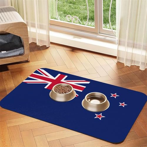 Futtermatte mit neuseeländischer Flagge, saugfähig, rutschfest, PU-Leder, Futtermatte für Hunde und Katzen, Gummiunterseite Futtermatte mit neuseeländischer Flagge, saugfähig, rutschfest, PU-Leder, Futtermatte für Hunde und Katzen, Gummiunterseite von GaxfjRu