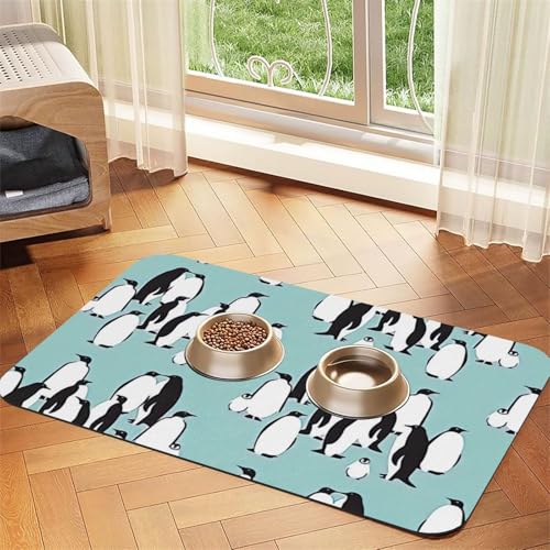 Futtermatte mit niedlichem Pinguin-Druck, saugfähig, rutschfest, PU-Leder, Futtermatte für Hunde und Katzen, Gummiunterseite Futtermatte mit niedlichem Pinguin-Druck, saugfähig, rutschfest, PU-Leder, Futtermatte für Hunde und Katzen, Gummiunterseite von GaxfjRu