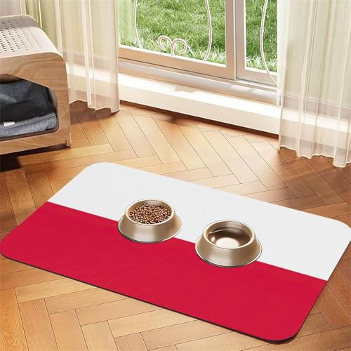 Futtermatte mit polnischer Flagge, saugfähig, rutschfest, PU-Leder, für Hunde und Katzen, Gummiunterseite Futtermatte mit polnischer Flagge, saugfähig, rutschfest, PU-Leder, für Hunde und Katzen, Gummiunterseite von GaxfjRu