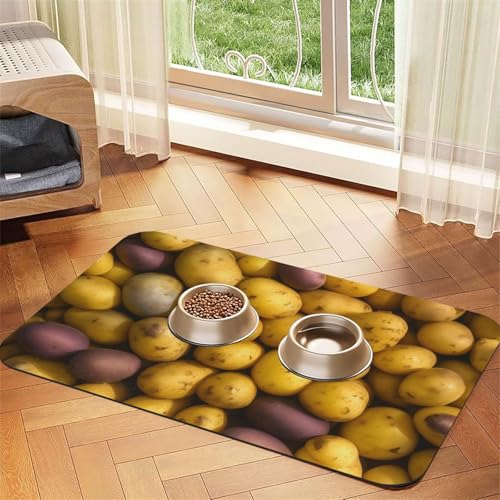 Futtermatte mit vielen Kartoffeln bedruckt, saugfähig, rutschfest, PU-Leder, Futtermatte für Hunde und Katzen, Gummiunterseite Futtermatte mit vielen Kartoffeln bedruckt, saugfähig, rutschfest, PU-Leder, Futtermatte für Hunde und Katzen, Gummiunterseite von GaxfjRu