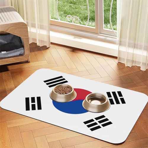 Haustierfuttermatte mit Flagge der Republik Korea, saugfähig, rutschfest, PU-Leder, Futtermatte für Hunde und Katzen, Gummiunterseite Haustierfuttermatte mit Flagge der Republik Korea, saugfähig, rutschfest, PU-Leder, Futtermatte für Hunde und Katzen, Gummiunterseite von GaxfjRu