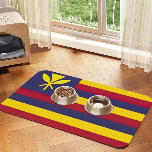 Haustierfuttermatte mit Flagge des Königreichs Hawaii, saugfähig, rutschfest, PU-Leder, Futtermatte für Hunde und Katzen, Gummiunterseite Haustierfuttermatte mit Flagge des Königreichs Hawaii, saugfähig, rutschfest, PU-Leder, Futtermatte für Hunde und Katzen, Gummiunterseite von GaxfjRu