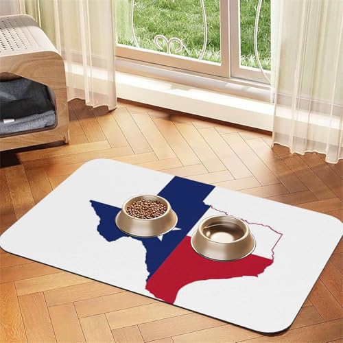 Haustierfuttermatte mit Texas-Flagge, saugfähig, rutschfest, PU-Leder, Futtermatte für Hunde und Katzen, Gummiunterseite Haustierfuttermatte mit Texas-Flagge, saugfähig, rutschfest, PU-Leder, Futtermatte für Hunde und Katzen, Gummiunterseite von GaxfjRu