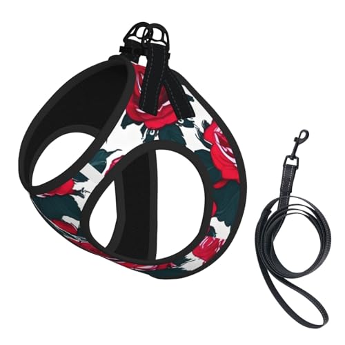 Hundegeschirr und Leine, Blumenmuster, reflektierend, verstellbar, für kleine, mittelgroße und große Hunde Hundegeschirr und Leine, Blumenmuster, reflektierend, verstellbar, für kleine, mittelgroße und große Hunde von GaxfjRu