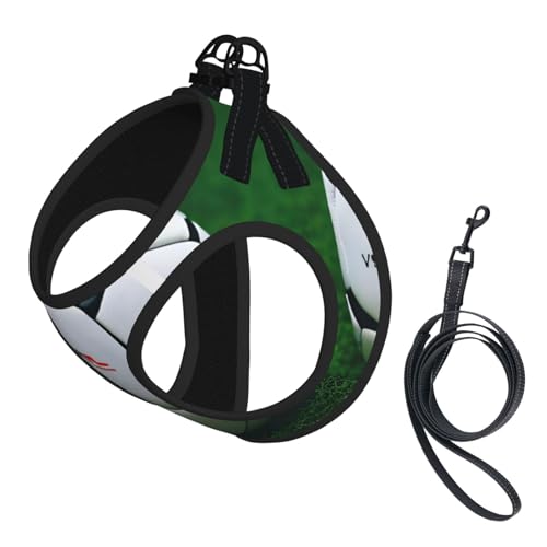 Hundegeschirr und Leine, Fußball-Aufdruck, reflektierend, verstellbar, für kleine, mittelgroße und große Hunde Hundegeschirr und Leine, Fußball-Aufdruck, reflektierend, verstellbar, für kleine, mittelgroße und große Hunde von GaxfjRu