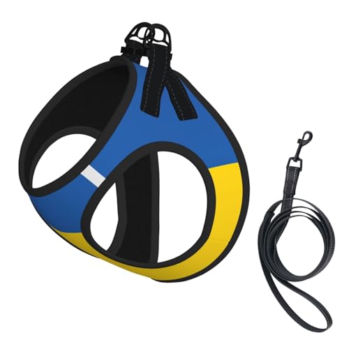 Hundegeschirr und Leine, Motiv: Flagge der Ukraine, reflektierend, verstellbar, Welpenweste für kleine, mittelgroße und große Hunde, Katzen Hundegeschirr und Leine, Motiv: Flagge der Ukraine, reflektierend, verstellbar, Welpenweste für kleine, mittelgroße und große Hunde, Katzen von GaxfjRu