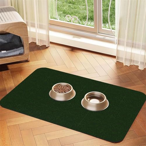 Hunter Haustierfuttermatte, saugfähig, rutschfest, PU-Leder, für Hunde und Katzen, Unterseite aus Gummi, Grün Hunter Haustierfuttermatte, saugfähig, rutschfest, PU-Leder, für Hunde und Katzen, Unterseite aus Gummi, Grün von GaxfjRu