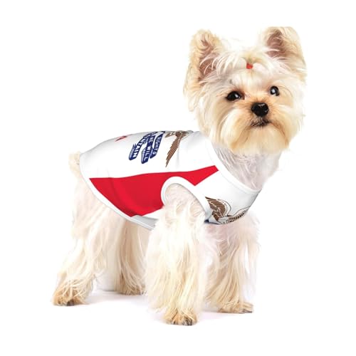 Iowa T-Shirts mit Staatsflagge für kleine Hunde, modisches Hemd, atmungsaktiv, ärmellos für kleine Hunde von GaxfjRu