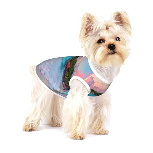 Jamaika-Strand-T-Shirts für kleine Hunde, modisches Shirt, atmungsaktiv, ärmellos, für kleine Hunde Jamaika-Strand-T-Shirts für kleine Hunde, modisches Shirt, atmungsaktiv, ärmellos, für kleine Hunde von GaxfjRu