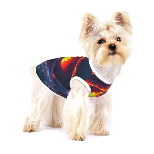 Kilauea T-Shirt mit Vulkanaufdruck für kleine Hunde, modisches Hemd, atmungsaktiv, ärmellos für kleine Hunde Kilauea T-Shirt mit Vulkanaufdruck für kleine Hunde, modisches Hemd, atmungsaktiv, ärmellos für kleine Hunde von GaxfjRu