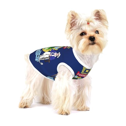 Leichtes Tanktop für Hunde, Hunde-Shirts für kleine Hunde, dehnbare T-Shirts, ärmellose Weste von GaxfjRu