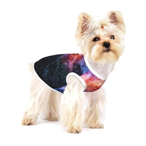 Leichtes Tanktop für Hunde, Motiv: Galaxie im Universum, für kleine Hunde, dehnbar, ärmellos von GaxfjRu