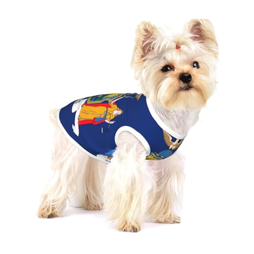 Leichtes Tanktop für Hunde, Motiv: New Yorker Flagge, für kleine Hunde, dehnbare T-Shirts, ärmellose Weste von GaxfjRu
