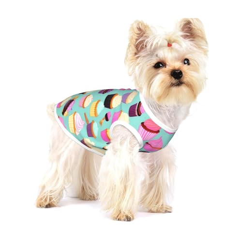 Leichtes Tanktop für Hunde, mit Cupcake-Motiv, für kleine Hunde, dehnbar, ärmellos Leichtes Tanktop für Hunde, mit Cupcake-Motiv, für kleine Hunde, dehnbar, ärmellos von GaxfjRu