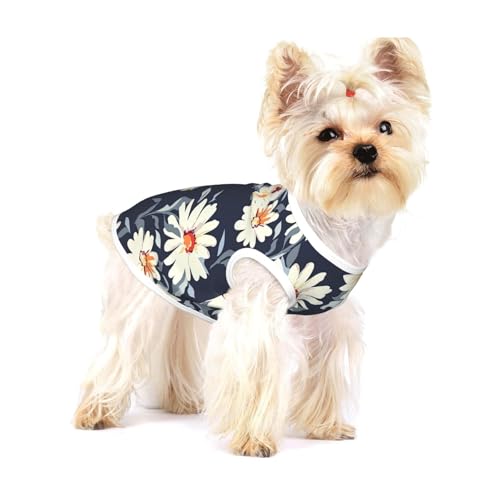 Leichtes Tanktop für Hunde, mit Gänseblümchen-Aufdruck, für kleine Hunde, dehnbar, ärmellos Leichtes Tanktop für Hunde, mit Gänseblümchen-Aufdruck, für kleine Hunde, dehnbar, ärmellos von GaxfjRu