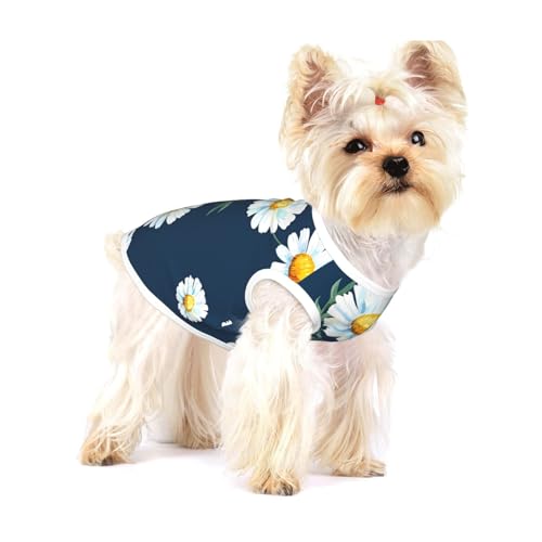 Leichtes Tanktop für Hunde, mit Gänseblümchen-Aufdruck, für kleine Hunde, dehnbar, ärmellos Leichtes Tanktop für Hunde, mit Gänseblümchen-Aufdruck, für kleine Hunde, dehnbar, ärmellos von GaxfjRu