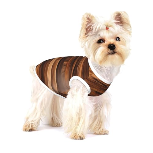 Leichtes Tanktop für Hunde, mit Holzmaserung, für kleine Hunde, dehnbar, ärmellos von GaxfjRu