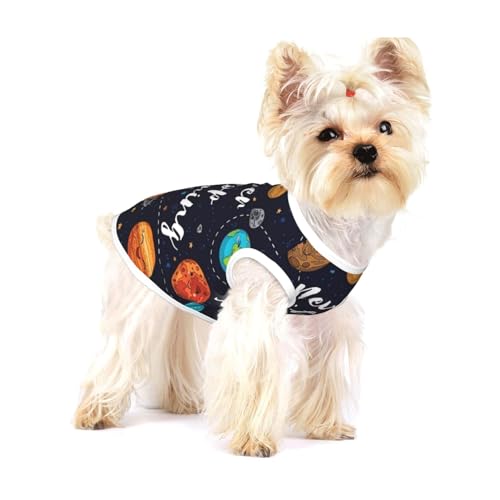 Leichtes Tanktop für Hunde mit niedlichem Planeten-Druck, für kleine Hunde, dehnbar, ärmellose Weste Leichtes Tanktop für Hunde mit niedlichem Planeten-Druck, für kleine Hunde, dehnbar, ärmellose Weste von GaxfjRu