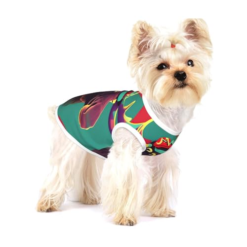 Leichtes Tanktop mit Elchaufdruck für Hunde, Hunde-Shirts für kleine Hunde, dehnbare T-Shirts, ärmellose Weste Leichtes Tanktop mit Elchaufdruck für Hunde, Hunde-Shirts für kleine Hunde, dehnbare T-Shirts, ärmellose Weste von GaxfjRu