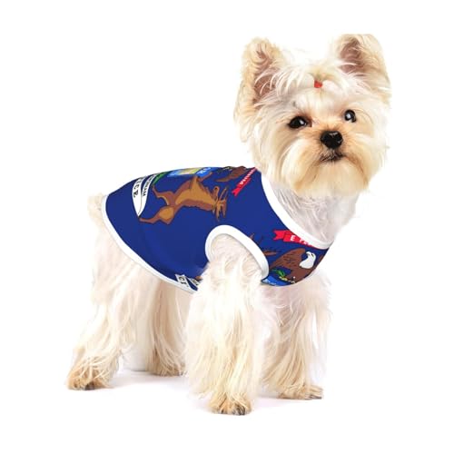 Leichtes Tanktop mit Michigan-Staatsflagge, für kleine Hunde, dehnbare T-Shirts, ärmellose Weste von GaxfjRu