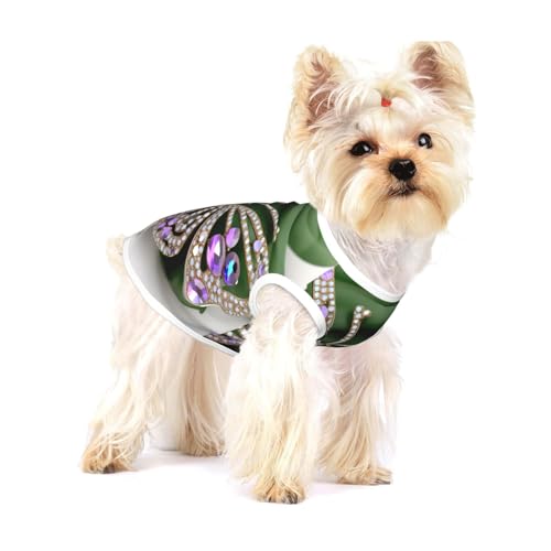 Leichtes Tanktop mit Strass-Schmetterlings-Aufdruck, für kleine Hunde, dehnbare T-Shirts, ärmellose Weste Leichtes Tanktop mit Strass-Schmetterlings-Aufdruck, für kleine Hunde, dehnbare T-Shirts, ärmellose Weste von GaxfjRu