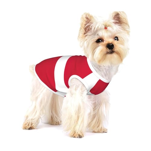 Leichtes Tanktop mit dänischer Flagge, für kleine Hunde, dehnbare T-Shirts, ärmellose Weste von GaxfjRu