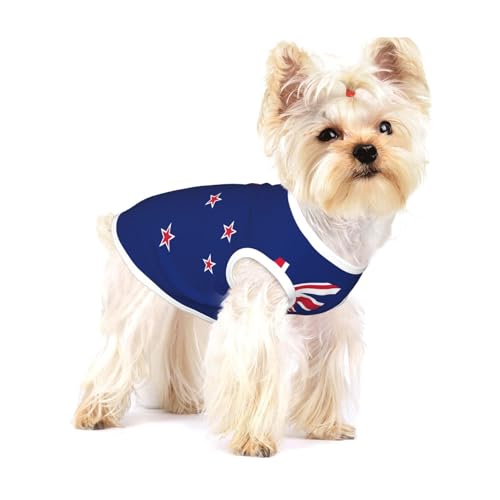 Leichtes Tanktop mit neuseeländischer Flagge, für kleine Hunde, dehnbare T-Shirts, ärmellose Weste Leichtes Tanktop mit neuseeländischer Flagge, für kleine Hunde, dehnbare T-Shirts, ärmellose Weste von GaxfjRu
