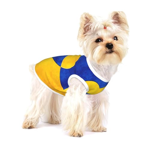 Leichtes Tanktop mit ukrainischer Flagge, für kleine Hunde, dehnbare T-Shirts, ärmellose Weste von GaxfjRu