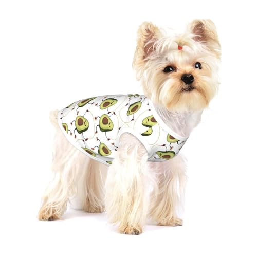 Lustiges Tanktop mit Cartoon-Avocados-Druck, leichtes Tanktop für Hunde, für kleine Hunde, dehnbare T-Shirts, ärmellose Weste Lustiges Tanktop mit Cartoon-Avocados-Druck, leichtes Tanktop für Hunde, für kleine Hunde, dehnbare T-Shirts, ärmellose Weste von GaxfjRu