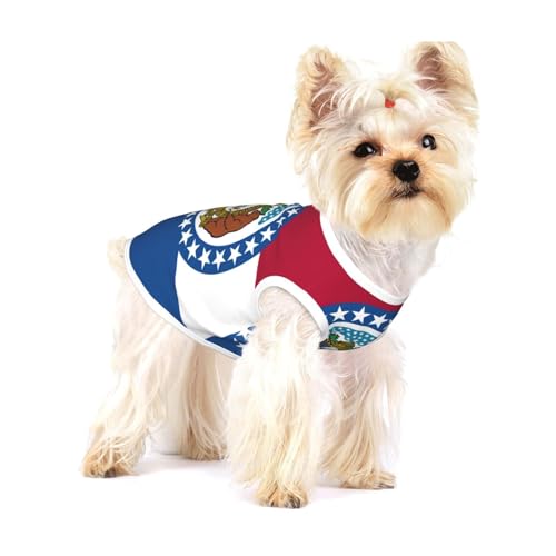 Missouri T-Shirts mit Staatsflagge für kleine Hunde, modisches Hemd, atmungsaktiv, ärmellos für kleine Hunde von GaxfjRu