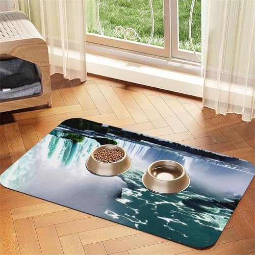 Niagara Futtermatte für Hunde, Katzen, saugfähig, rutschfest, PU-Leder, Unterseite aus Gummi Niagara Futtermatte für Hunde, Katzen, saugfähig, rutschfest, PU-Leder, Unterseite aus Gummi von GaxfjRu