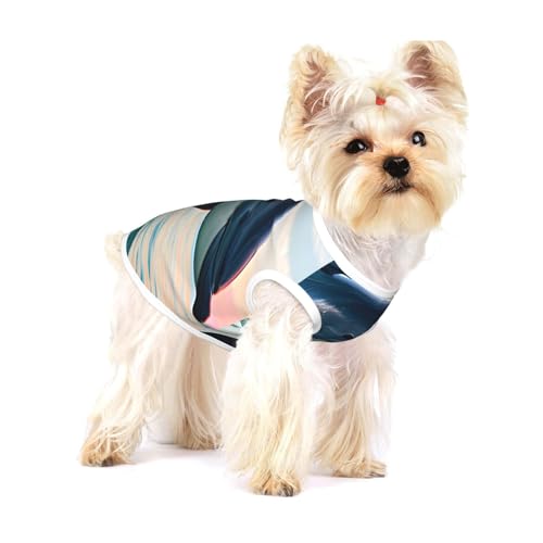 Niedliches T-Shirt mit Delfin-Aufdruck für kleine Hunde, modisches Hemd, atmungsaktiv, ärmellos für kleine Hunde von GaxfjRu