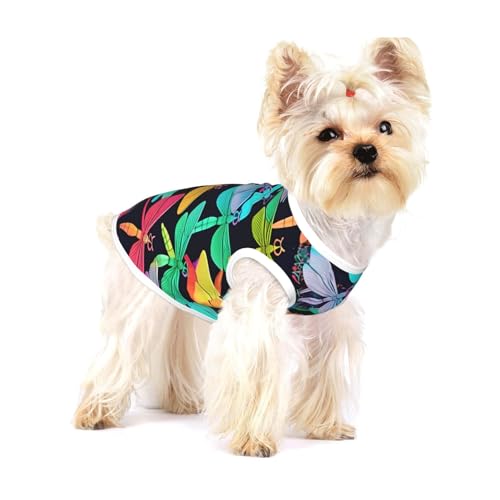 Niedliches T-Shirt mit Libellen-Aufdruck für kleine Hunde, modisches Hemd, atmungsaktiv, ärmellos für kleine Hunde Niedliches T-Shirt mit Libellen-Aufdruck für kleine Hunde, modisches Hemd, atmungsaktiv, ärmellos für kleine Hunde von GaxfjRu