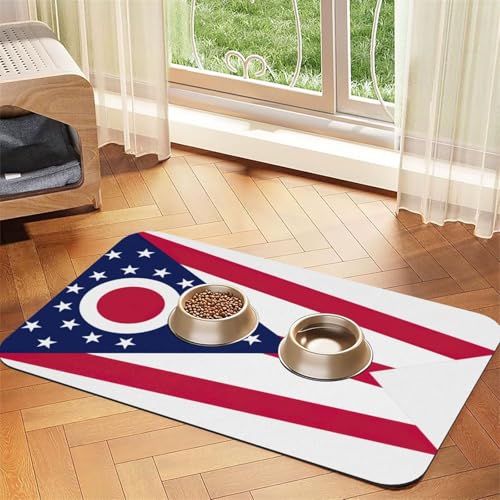 Ohio State Flag Print Pet Food Mat Absorbent Non Slip PU Leather Feeding Mat for Dogs Cats Rubber Bottom Ohio State Flag Print Pet Food Mat Absorbent Non Slip PU Leather Feeding Mat for Dogs Cats Rubber Bottom von GaxfjRu
