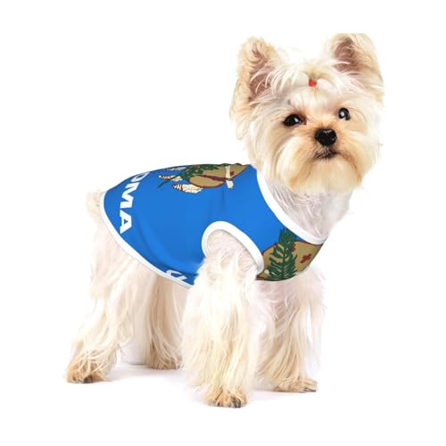 Oklahoma T-Shirt mit Staatsflagge für kleine Hunde, modisches Hemd, atmungsaktiv, ärmellos für kleine Hunde von GaxfjRu