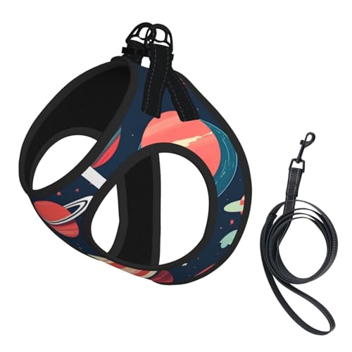 Outer Space Hundegeschirr und Leine, bedruckt, reflektierend, verstellbar, Welpenweste für kleine, mittelgroße und große Hunde, Katzen Outer Space Hundegeschirr und Leine, bedruckt, reflektierend, verstellbar, Welpenweste für kleine, mittelgroße und große Hunde, Katzen von GaxfjRu