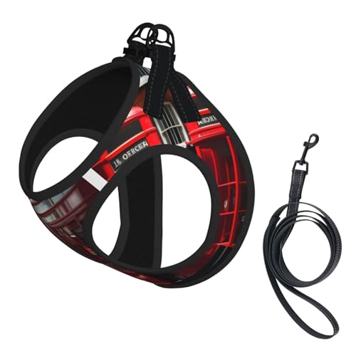 Red London Hundegeschirr und Leine, Set mit Straßendruck, reflektierend, verstellbar, Welpenweste für kleine, mittelgroße und große Hunde, Katzen Red London Hundegeschirr und Leine, Set mit Straßendruck, reflektierend, verstellbar, Welpenweste für kleine, mittelgroße und große Hunde, Katzen von GaxfjRu
