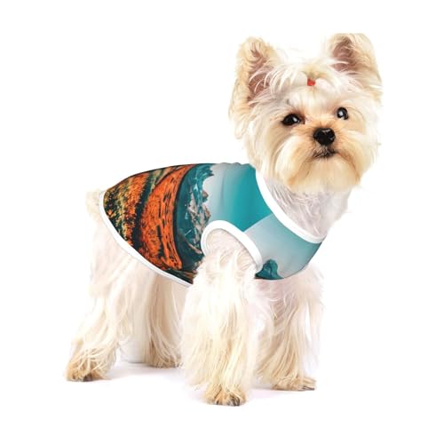 Reise-T-Shirts für kleine Hunde, Motiv: Sonnenuntergang, atmungsaktiv, ärmellos, für kleine Hunde Reise-T-Shirts für kleine Hunde, Motiv: Sonnenuntergang, atmungsaktiv, ärmellos, für kleine Hunde von GaxfjRu