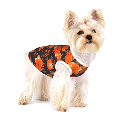 Set mit kunstvollen T-Shirts mit Blumendruck für kleine Hunde, modisches Hemd, atmungsaktiv, ärmellos für kleine Hunde Set mit kunstvollen T-Shirts mit Blumendruck für kleine Hunde, modisches Hemd, atmungsaktiv, ärmellos für kleine Hunde von GaxfjRu