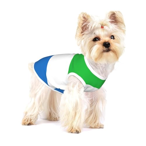 Sierra Leone leichtes Tanktop für Hunde, Hunde-Shirts für kleine Hunde, dehnbare T-Shirts, ärmellose Weste von GaxfjRu