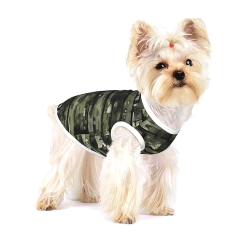 T-Shirt für kleine Hunde mit digitalem Camouflage-Muster, atmungsaktiv, ärmellos, für kleine Hunde T-Shirt für kleine Hunde mit digitalem Camouflage-Muster, atmungsaktiv, ärmellos, für kleine Hunde von GaxfjRu