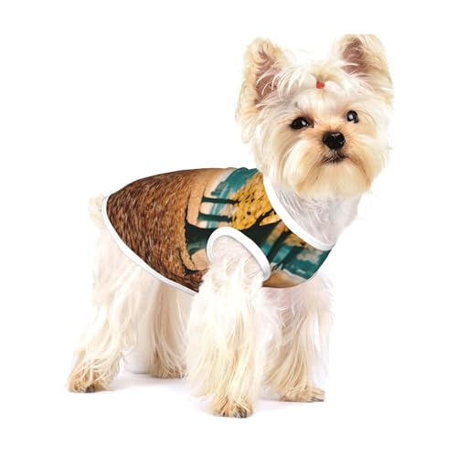 T-Shirt mit Aufschrift "Hello Autumn Print" für kleine Hunde, modisches Hemd, atmungsaktiv, ärmellos für kleine Hunde von GaxfjRu