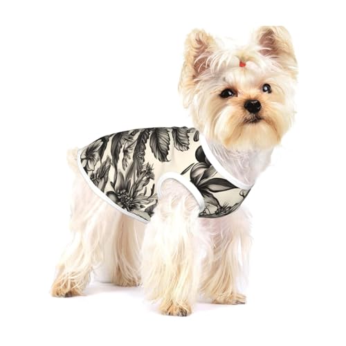 T-Shirt mit Blumen-Kräutermuster, für kleine Hunde, modisches Hemd, atmungsaktiv, ärmellos, für kleine Hunde T-Shirt mit Blumen-Kräutermuster, für kleine Hunde, modisches Hemd, atmungsaktiv, ärmellos, für kleine Hunde von GaxfjRu